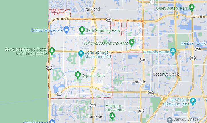 Lice Removal Service Coral Springs on map