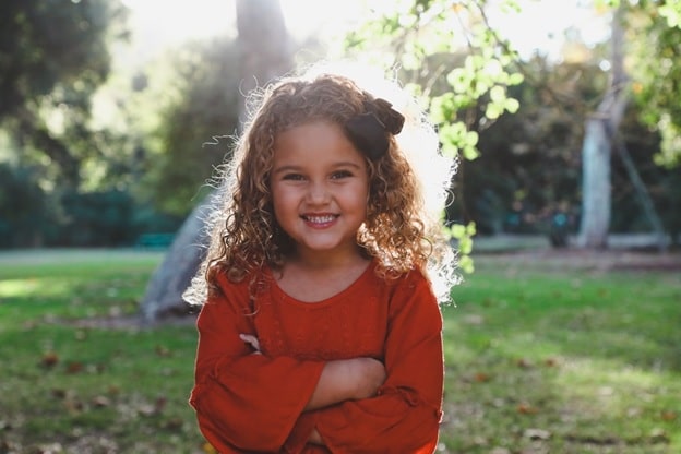 Little girl with lice free hair