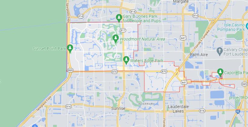 Lice Removal Service Tamarac on map