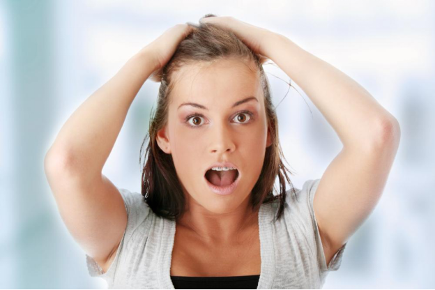 Woman worried about lice in your hair